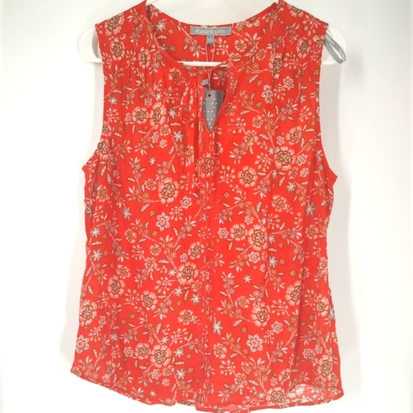 Daniel Rain Women's Sleeveless Red Floral Top Size S - Picture 1 of 7